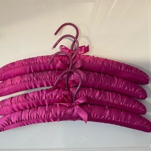 Set of Pink Satin Padded Hangers